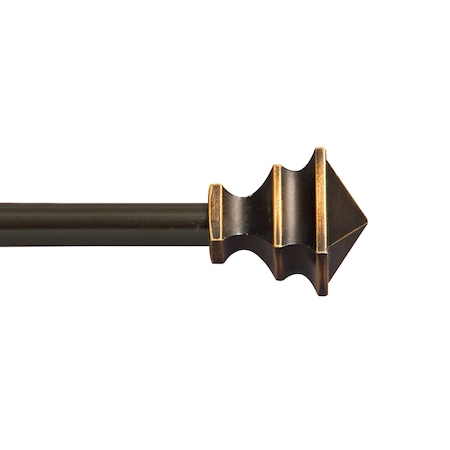 Kenney Mfg Kenney Arts & Crafts 1/2 Petite Cafe Decorative Window Curtain Rod, 28-48, Oil Rubbed Bronze KN55479